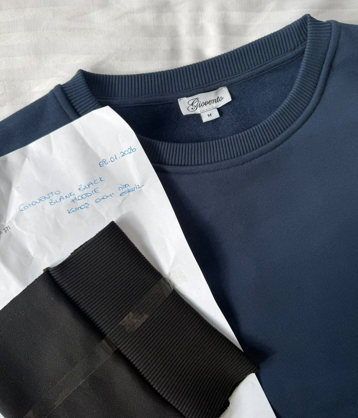 Blauer Giovento Hoodie mit Stoffmustern